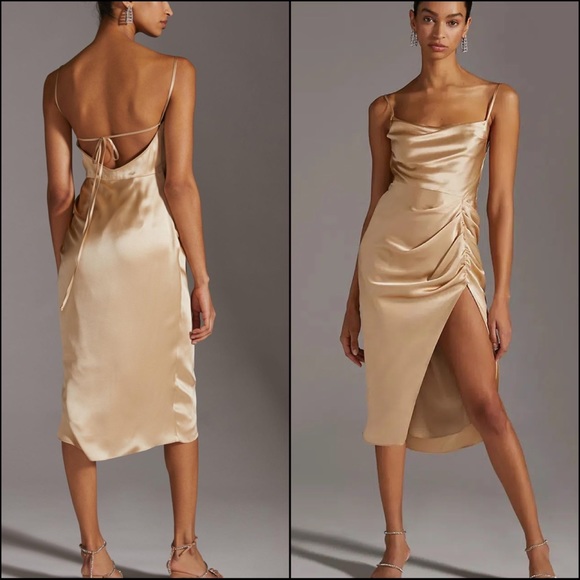 NWT Amanda Uprichard silk slip midi dress $298. - Picture 2 of 7